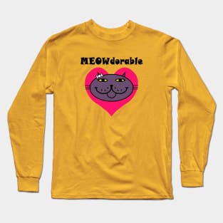 MEOWdorable - Deep PURRple Long Sleeve T-Shirt